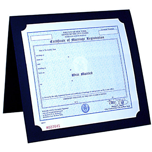 NY Marriage Certificate Folder