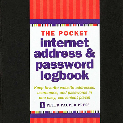Pocket Internet & Password Log Book