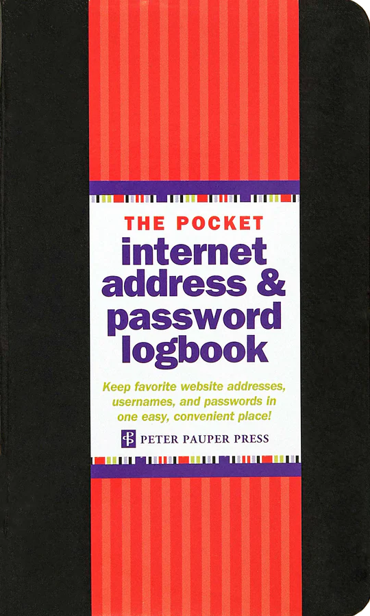 Pocket Internet & Password Log Book