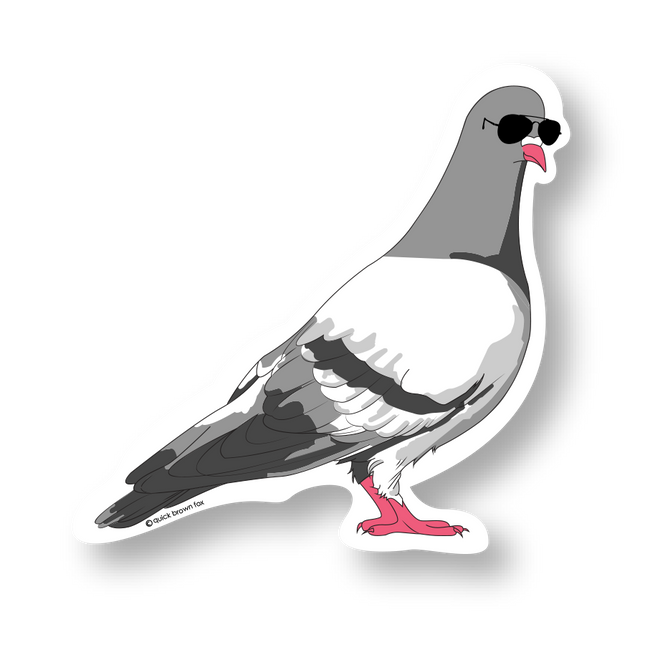 Glasses Pigeon Vinyl Sticker