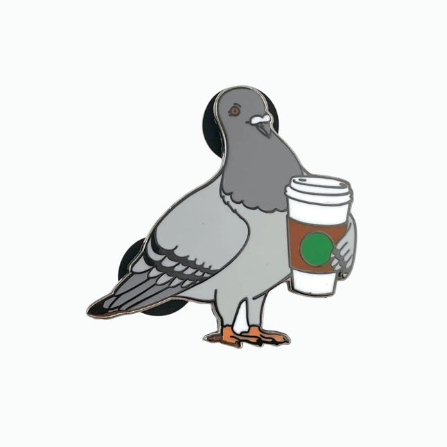 Coffee Pigeon Enamel Pin