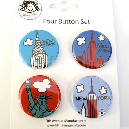 New York Landmark Button Set