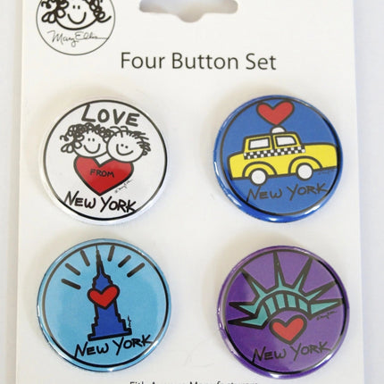 New York Love Button  Set