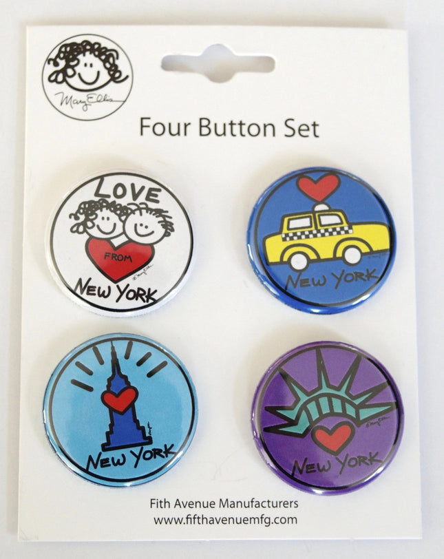 New York Love Button  Set