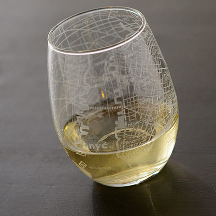 NYC Map Stemless Wine Glass