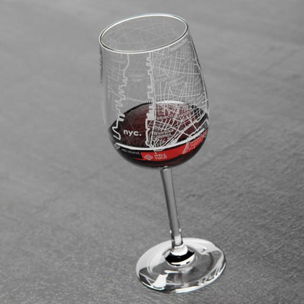NYC Map Wine Glass