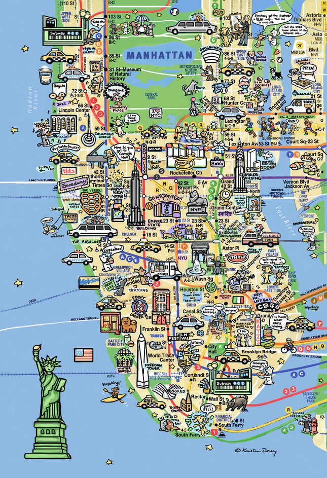 City Dogs Map Print