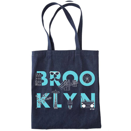 Brooklyn Font Denim Tote