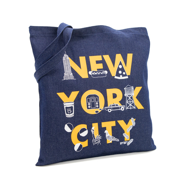 New York City Font Denim Tote